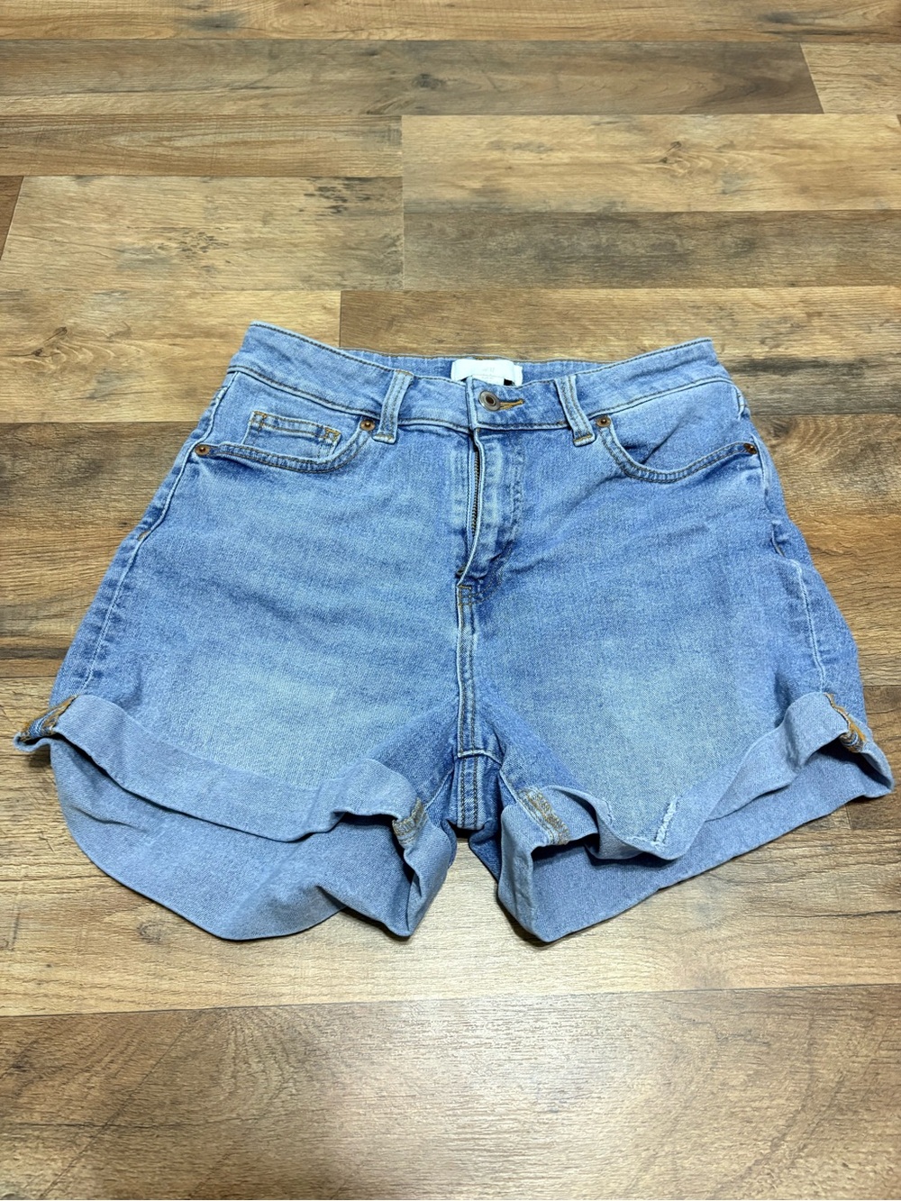 H&M Light Blue Rolled Hem Denim Shorts
